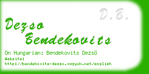 dezso bendekovits business card