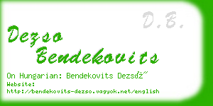 dezso bendekovits business card